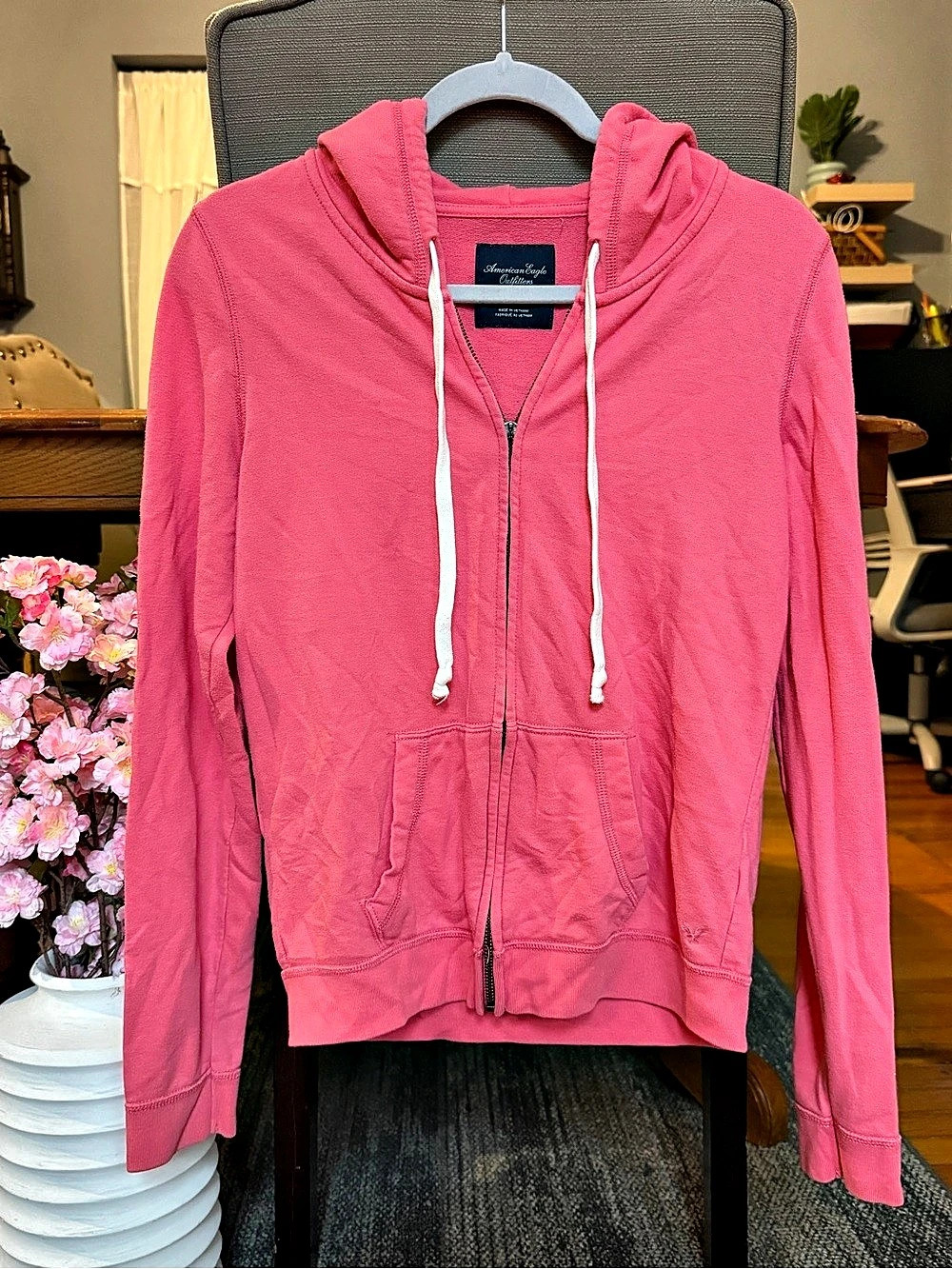 American Eagle Outfitters Full Zip Hoodie Pink Medium
